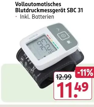 Sanitas Vollautomatisches Blutdruckmessgerät SBC 31