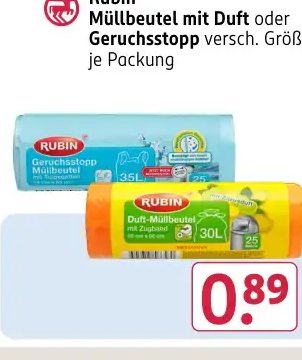 Rubin Müllbeutel mit Duft
