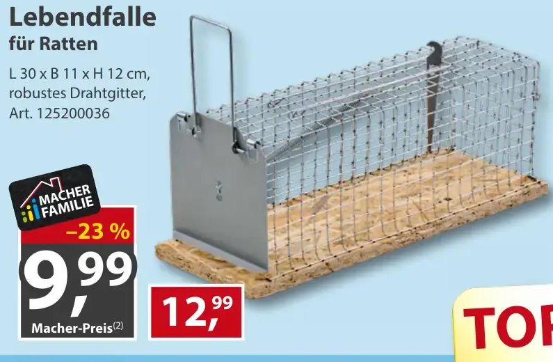 Lebendfalle für Ratten
