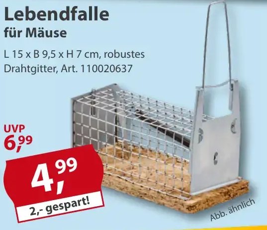 Lebendfalle für Mäuse