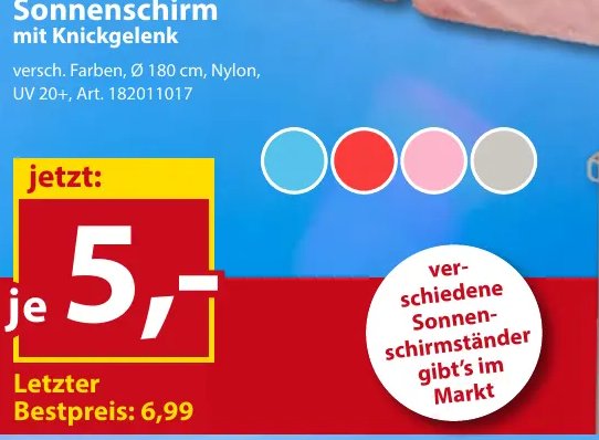 Sonnenschirm mit Knickgelenk
