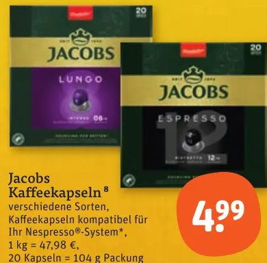 Jacobs Kaffeekapseln