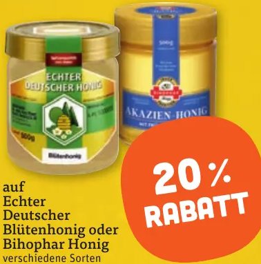Echter Deutscher Blütenhonig oder Bihophar Honig