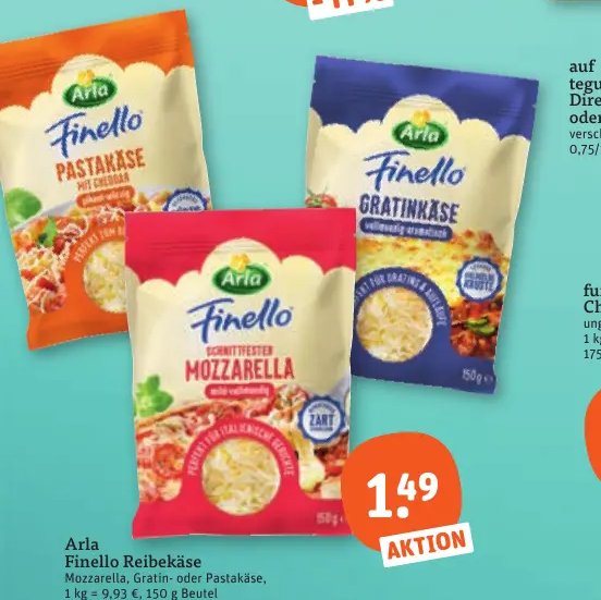 Arla Finello Reibekäse