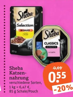 Sheba Katzen- nahrung