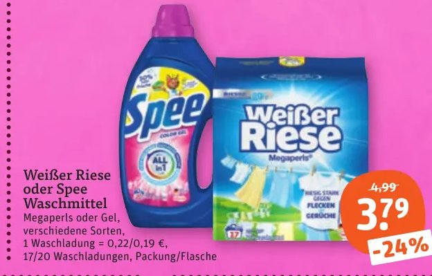 Weißer Riese oder Spee Waschmittel