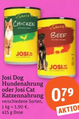 Josi Dog Hundenahrung oder Josi Cat Katzennahrung