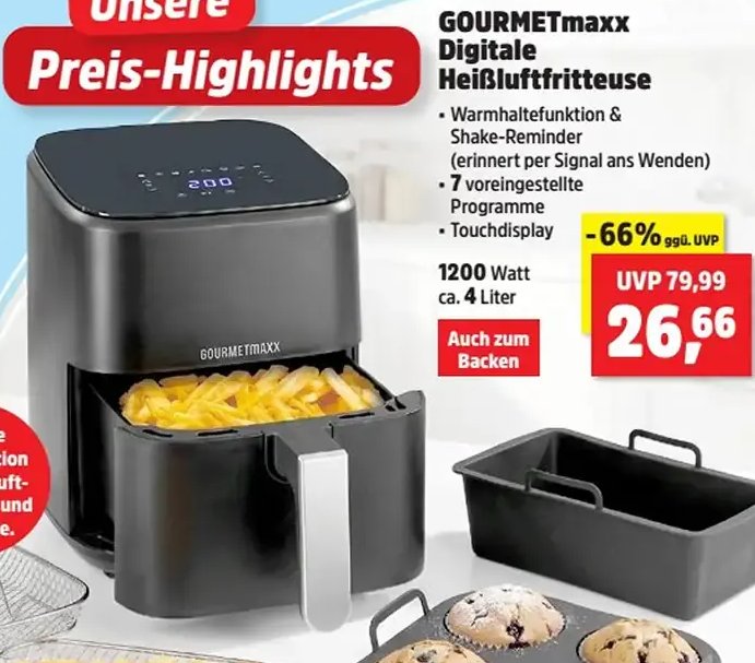 GOURMETmaxx Digitale Heißluftfritteuse