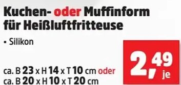 Kuchen- oder Muffinform für Heißluftfritteuse