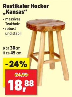 Rustikaler Hocker „Kansas“