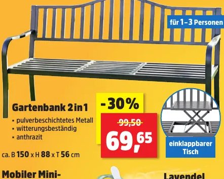 Gartenbank 2in1