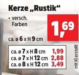 Kerze „Rustik“