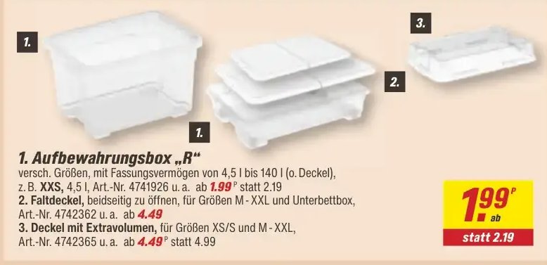 Aufbewahrungsbox „R“