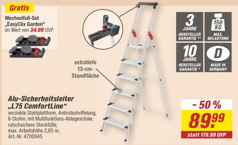 Alu-Sicherheitsleiter „L75 ComfortLine“