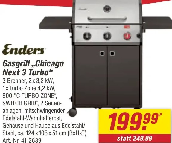 Gasgrill „Chicago Next 3 Turbo“