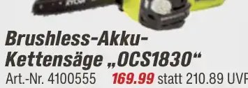 Brushless-Akku-Kettensäge „OCS1830“