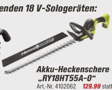 Akku-Heckenschere „RY18HT55A-0“