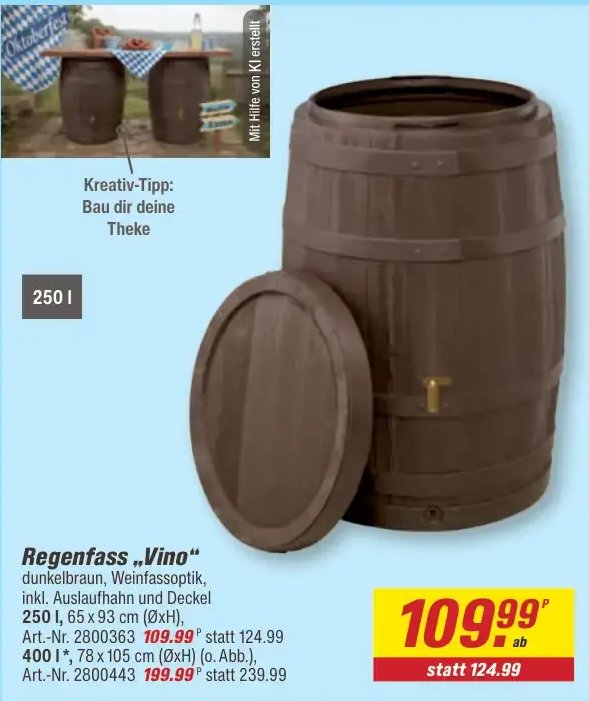 Regenfass „Vino“