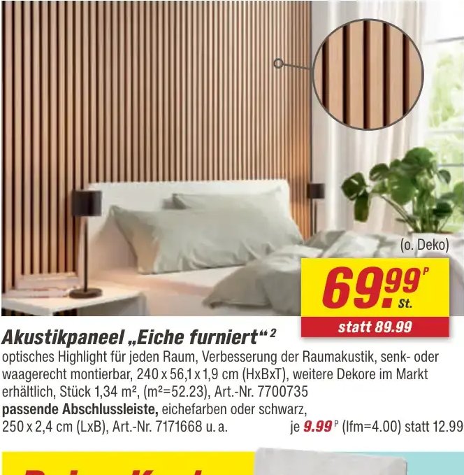 Akustikpaneel „Eiche furniert“
