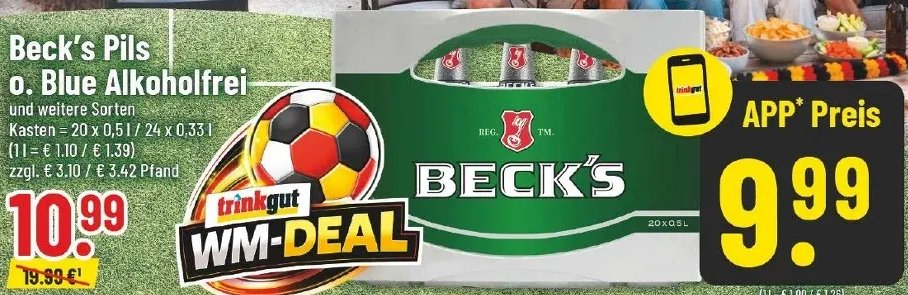 Beck's Pils o. Blue Alkoholfrei