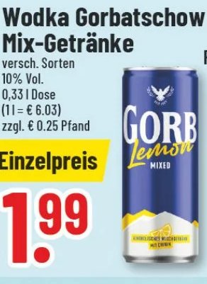 Wodka Gorbatschow Mix-Getränke
