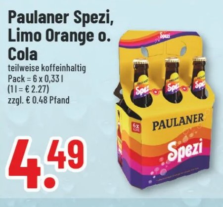 Paulaner Spezi, Limo Orange o. Cola