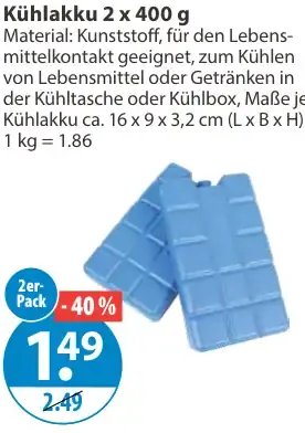 Kühlakku 2 x 400 g