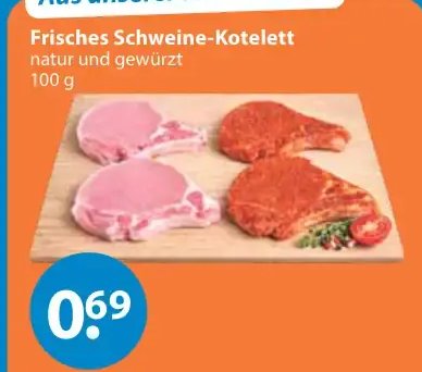 Frisches Schweine-Kotelett
