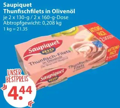 Saupiquet Thunfischfilets in Olivenöl