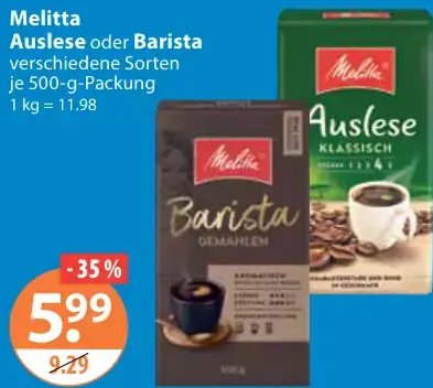 Melitta Auslese oder Barista