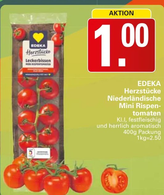 EDEKA Herzstücke Niederländische Mini Rispen-tomaten