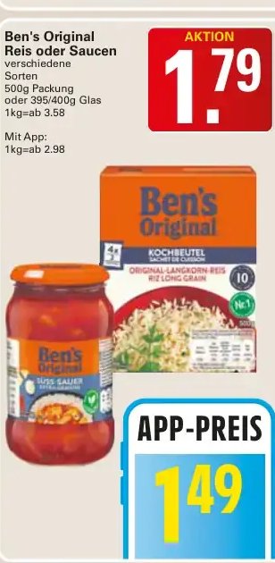 Ben's Original Reis oder Saucen
