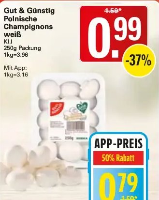 Gut & Günstig Polnische Champignons weiß