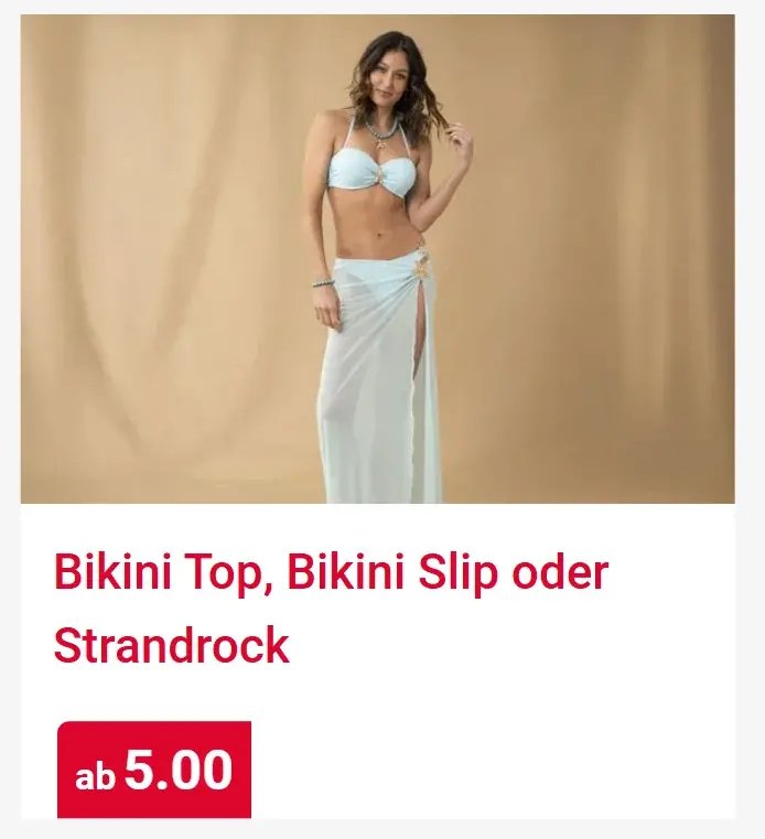 Bikini Top, Bikini Slip oder Strandrock