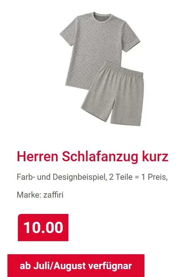 Herren Schlafanzug kurz