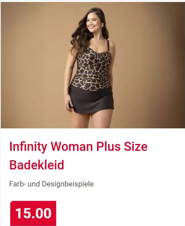 Infinity Woman Plus Size Badekleid