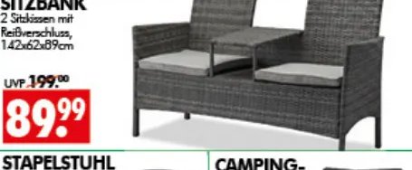 2-SITZER RATTAN-SITZBANK